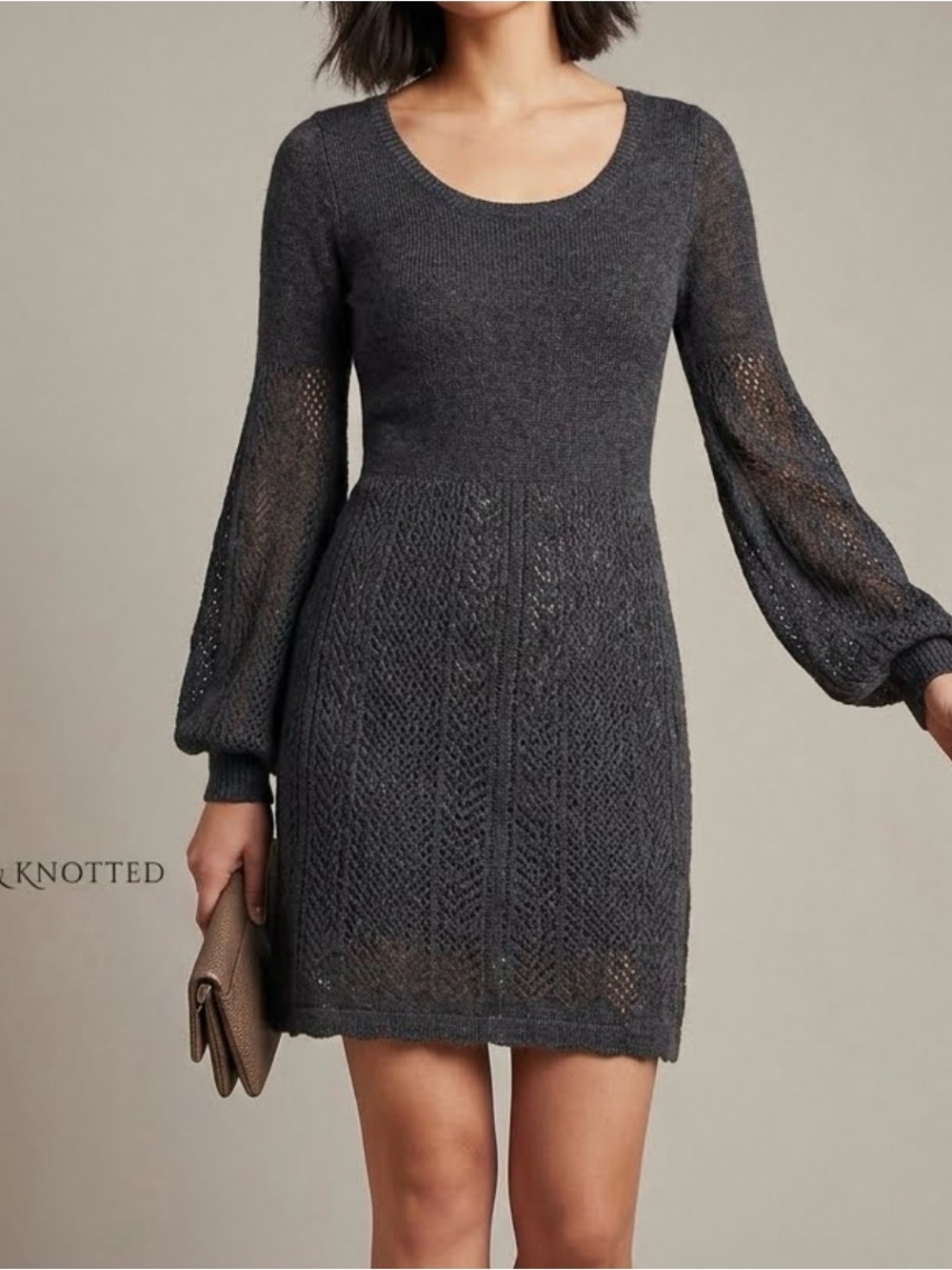 Knitted and Knotted 100% Alpaca Dress Tunic.